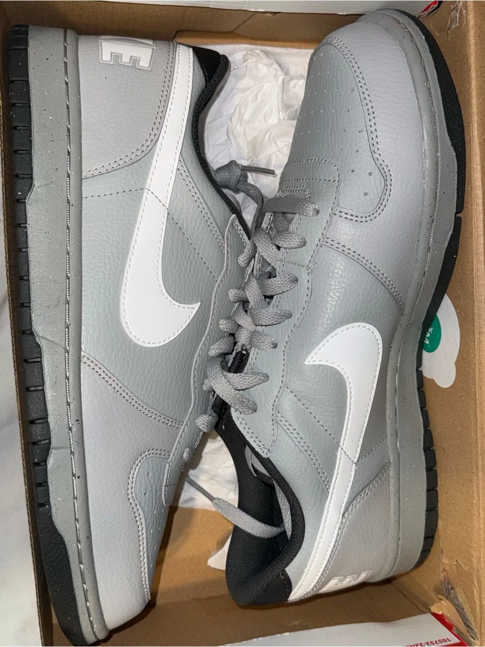 Nike Men’s Big Nike Low Shoes, Size 10M, Light Grey/Summit White, New In Box